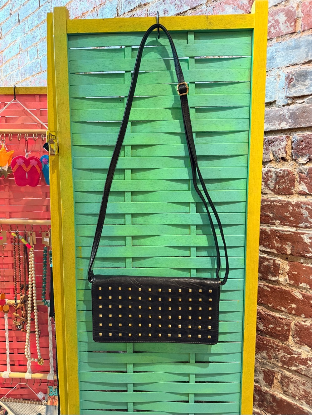 Black Studded Crossbody Bag by Tignanello